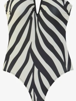 Maillot de bain avec col en V et motifs animaliers