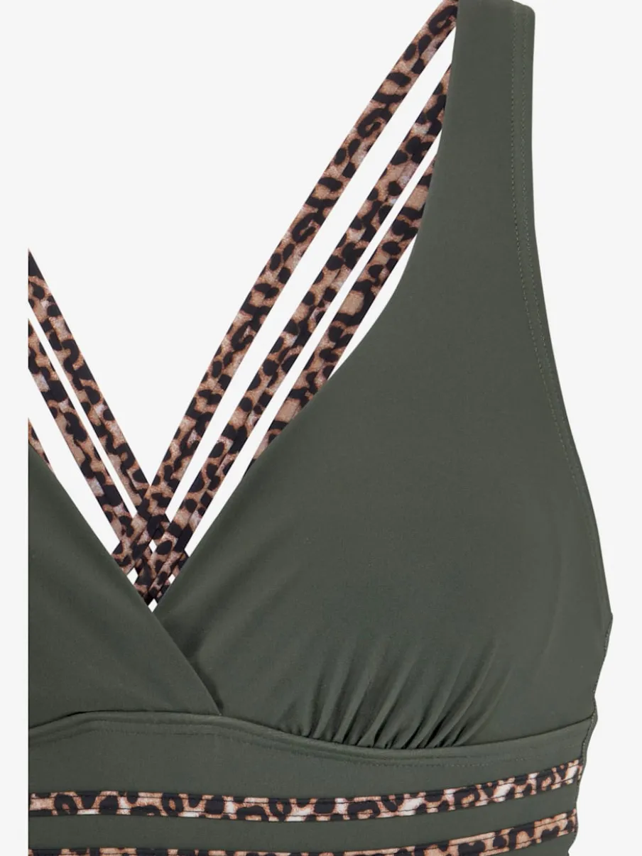 Maillot de bain avec détails léopard et dos croisé