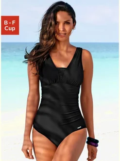 Maillot de bain avec encolure tendance et insert modelant