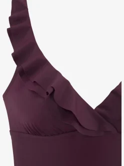 Maillot de bain avec encolure en V et finition volant