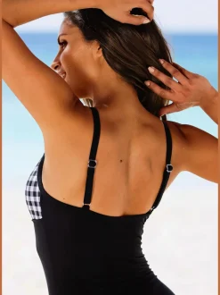 Maillot de bain avec gaine devant et bonnets rembourrés à bretelles réglables