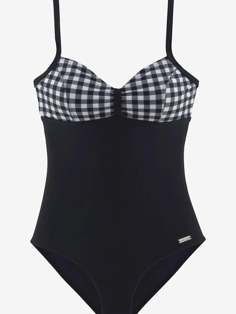 Maillot de bain avec gaine devant et bonnets rembourrés à bretelles réglables