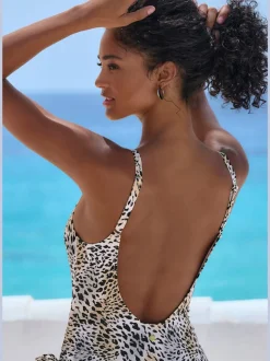 Maillot de bain avec imprimé animal et bonnets amovibles