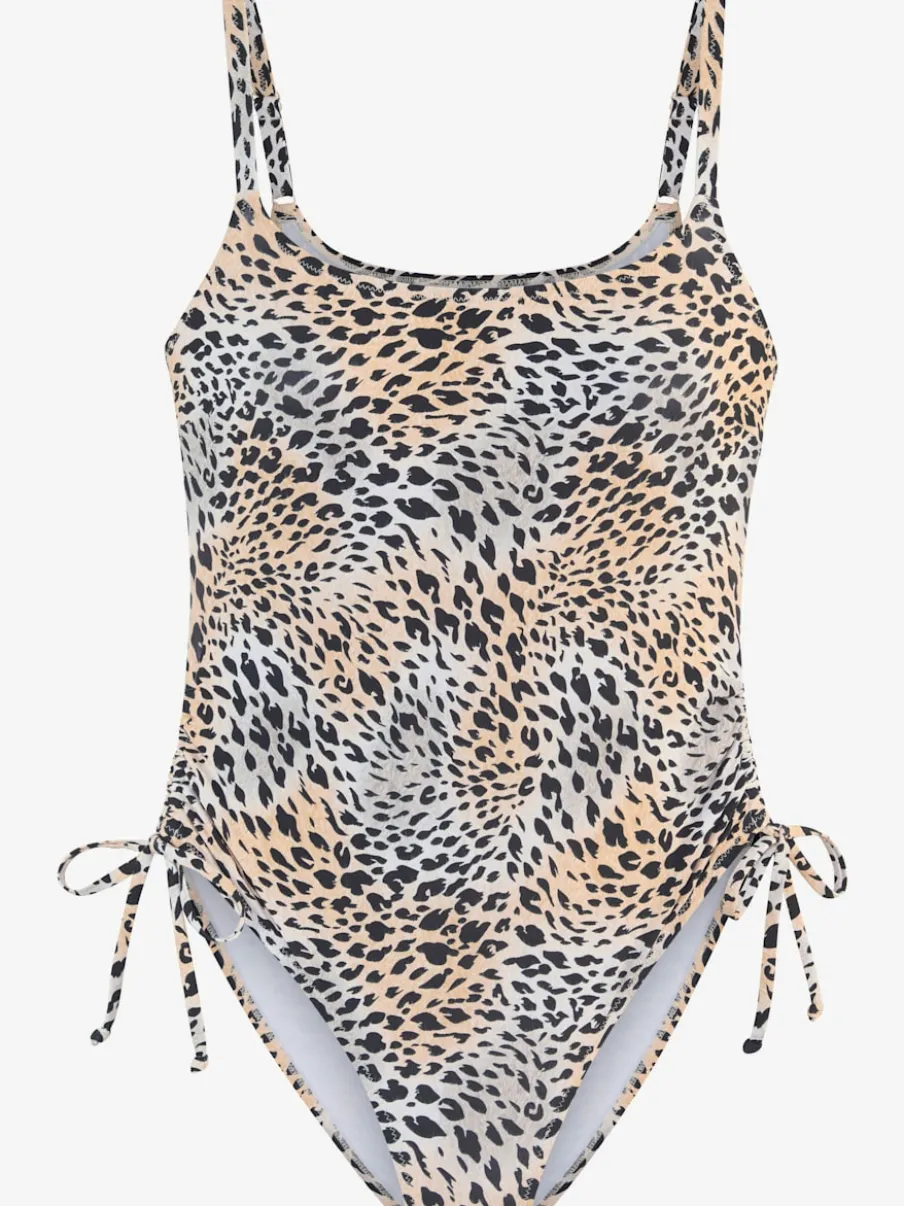 Maillot de bain avec imprimé animal et bonnets amovibles