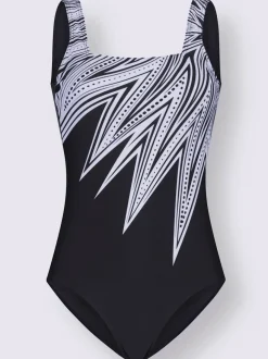 Maillot de bain avec motif graphique et bonnets doux