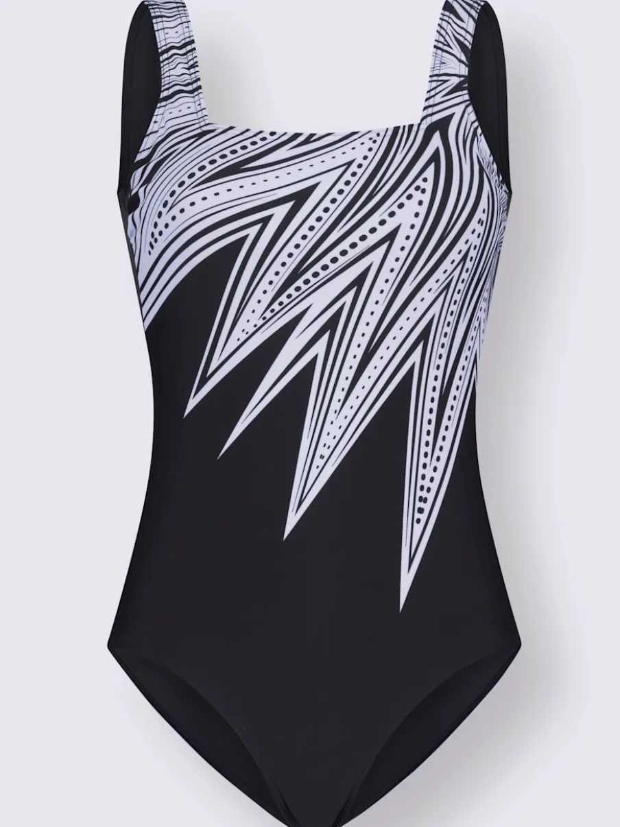 Maillot de bain avec motif graphique et bonnets doux