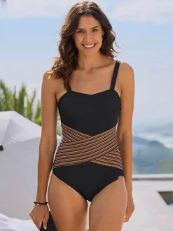 Maillot de bain avec motif graphique et bretelles réglables