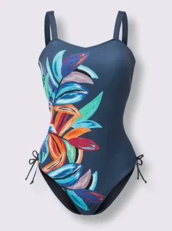 Maillot de bain avec motif tropical et bretelles réglables