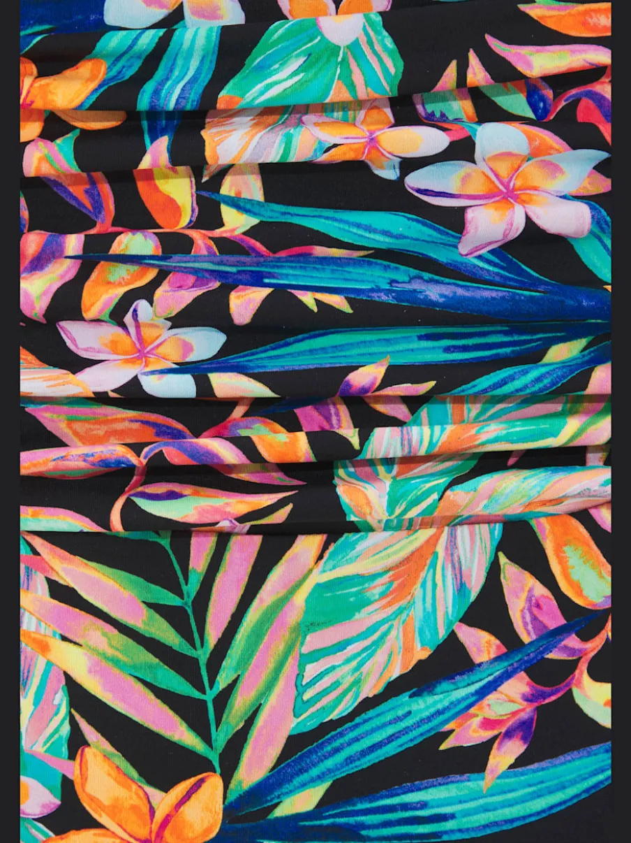 Maillot de bain avec motif tropical et bretelles réglables