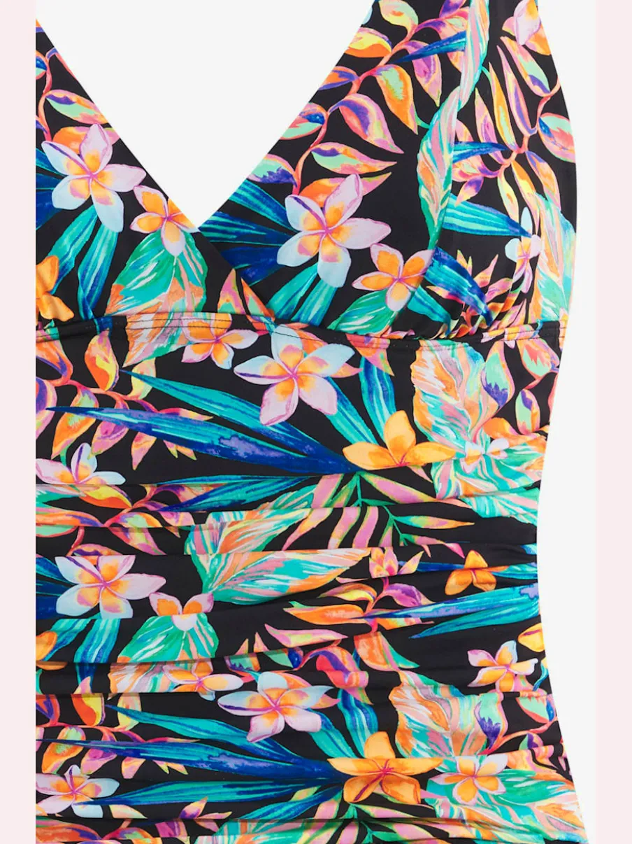 Maillot de bain avec motif tropical et bretelles réglables