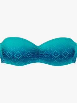 Maillot de bain bandeau à armatures avec broderie ajourée et bretelles amovibles