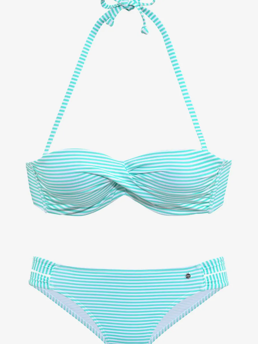 Maillot de bain bandeau à armatures rayé marin confortable