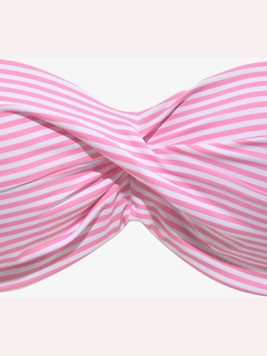 Maillot de bain bandeau à armatures rayé marin confortable