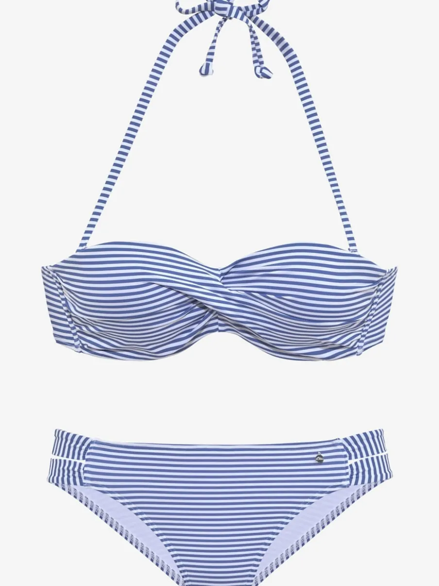 Maillot de bain bandeau à armatures rayé marin confortable