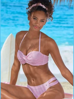 Maillot de bain bandeau à armatures rayé marin confortable