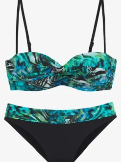 Maillot de bain bandeau à armatures bonnets rembourrés et slips.