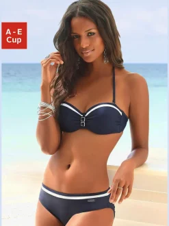 Maillot de bain bandeau à armatures style marin moderne
