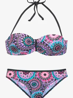 Maillot de bain bandeau à armatures motif kaléidoscope unique