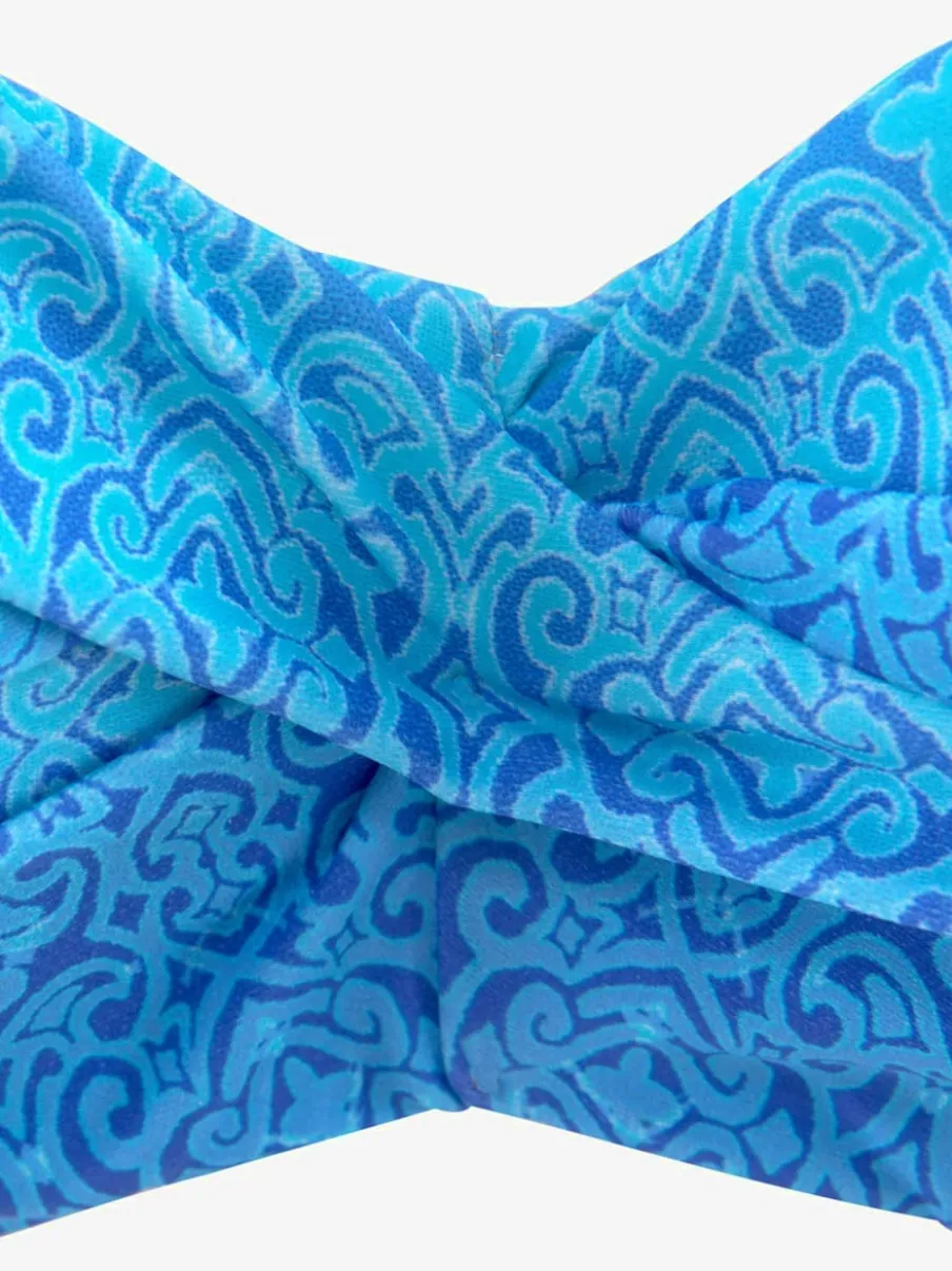 Maillot de bain bandeau à armatures avec imprimé graphique et bretelles amovibles