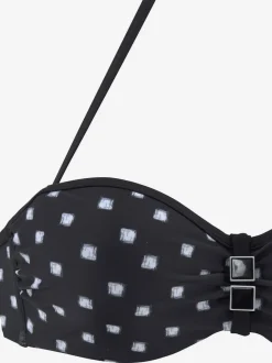 Maillot de bain bandeau à armatures avec imprimé pois et bretelles amovibles