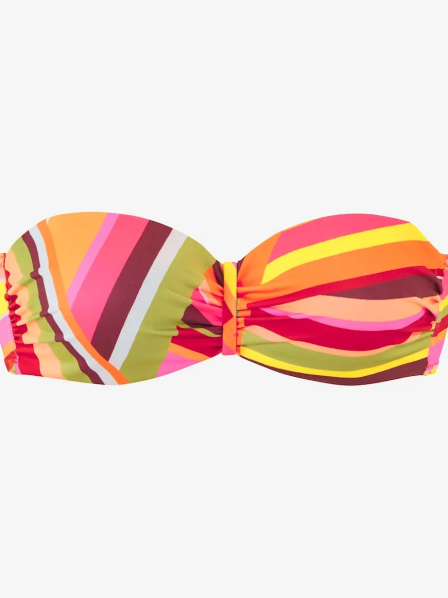 Maillot de bain bandeau avec armatures à imprimé graphique et bretelles amovibles