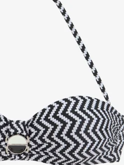 Maillot de bain bandeau avec motif zigzag géométrique classique
