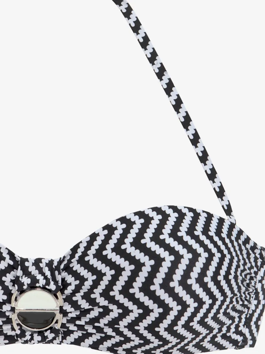 Maillot de bain bandeau avec motif zigzag géométrique classique
