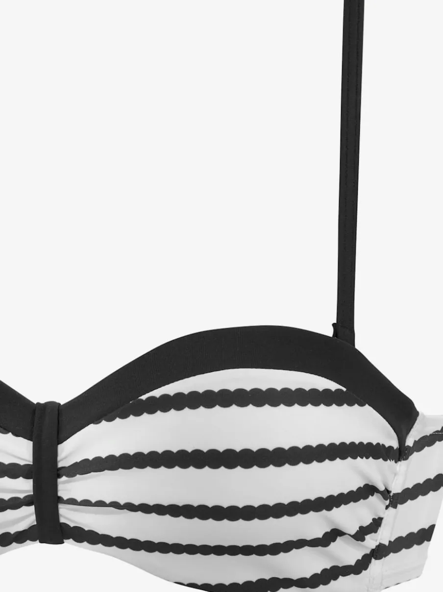 Maillot de bain bandeau avec rayures et bonnets rembourrés