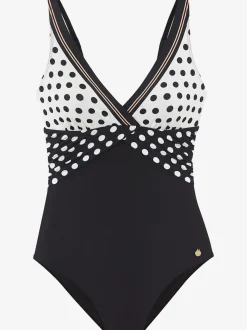 Maillot de bain à bonnets amovibles à motifs géométriques