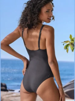 Maillot de bain à bonnets amovibles à motifs géométriques