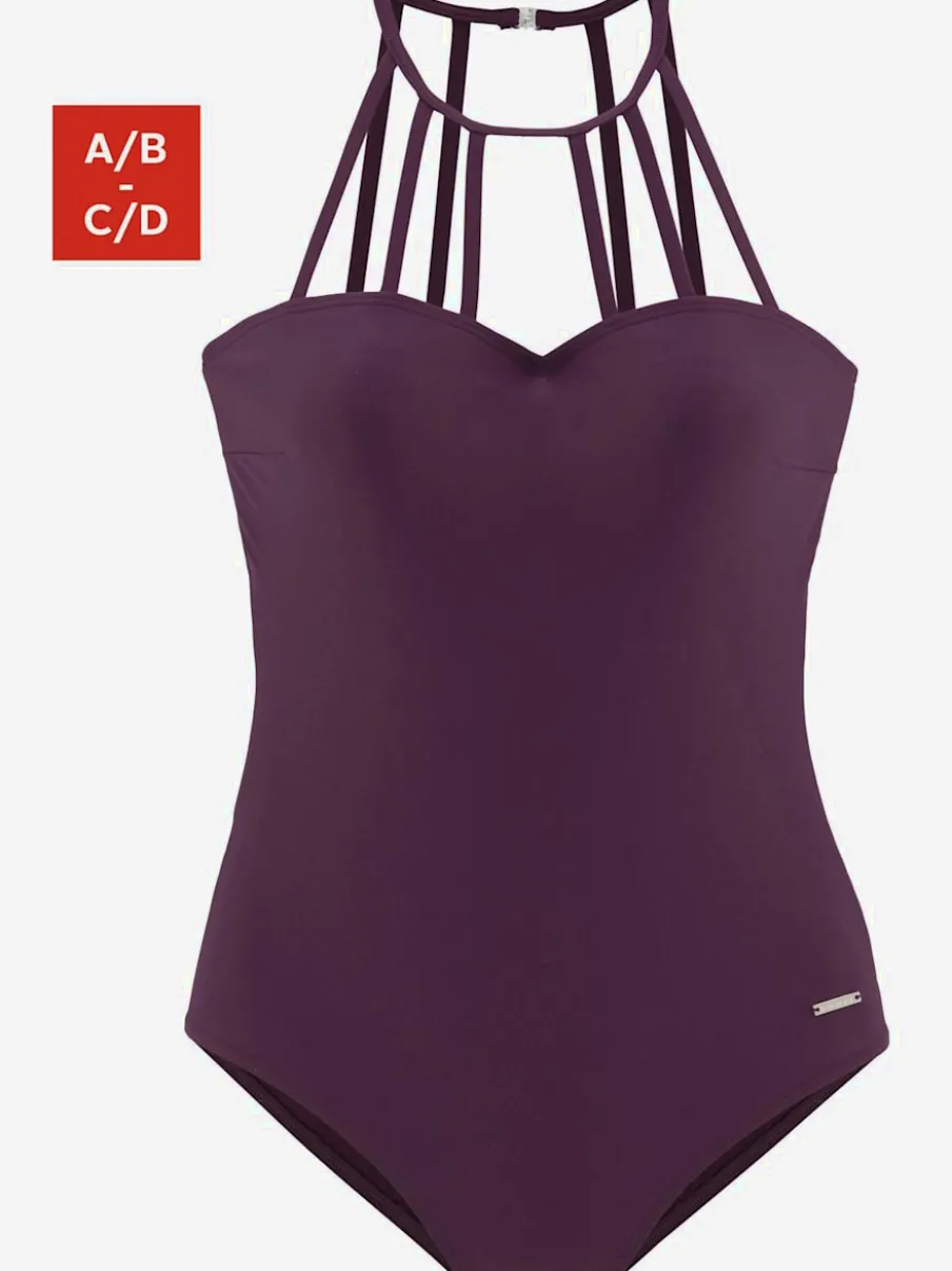 Maillot de bain à bonnets intégrés et bande élastique