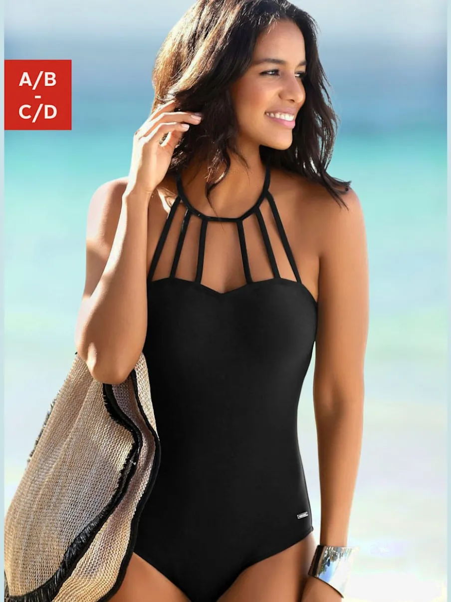 Maillot de bain à bonnets intégrés et bande élastique