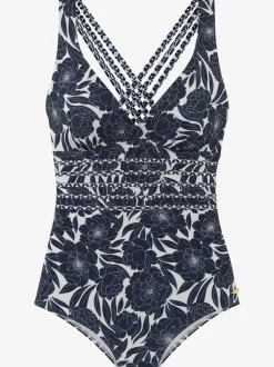 Maillot de bain à bretelles croisées et motifs floraux