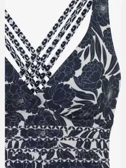 Maillot de bain à bretelles croisées et motifs floraux