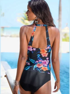 Maillot de bain à bretelles fantaisie et motif floral