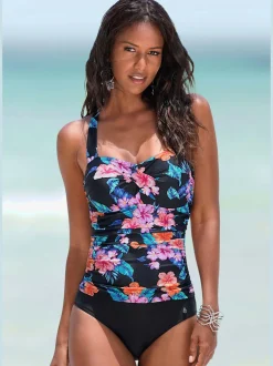 Maillot de bain à bretelles fantaisie et motif floral