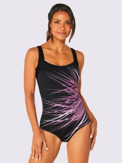 Maillot de bain à bretelles larges au motif rayé