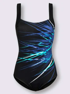Maillot de bain à bretelles larges au motif rayé