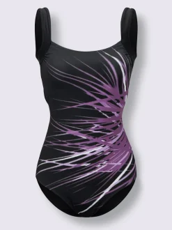 Maillot de bain à bretelles larges au motif rayé