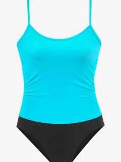 Maillot de bain à bretelles réglables avec motif à pois et gainant