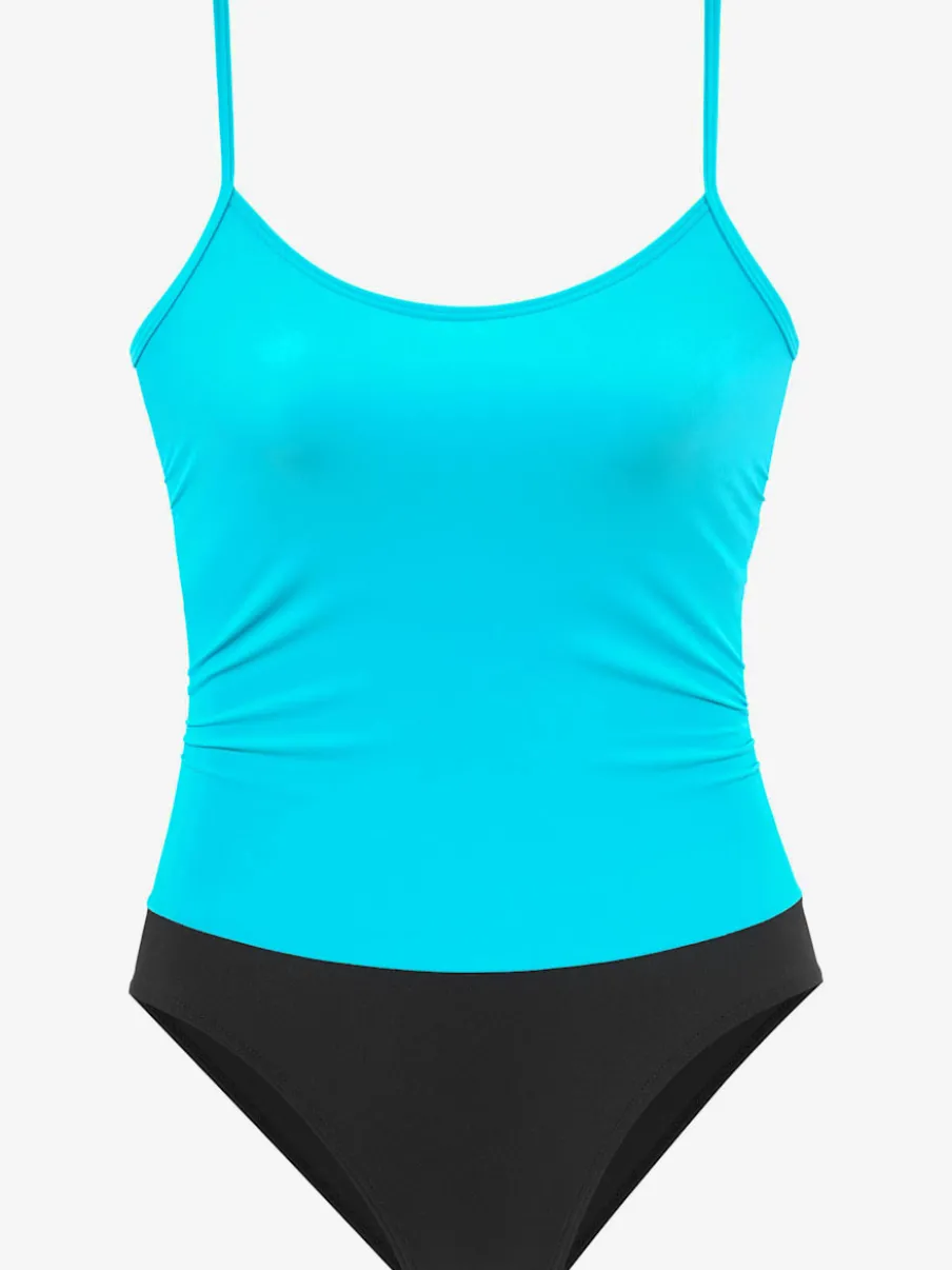 Maillot de bain à bretelles réglables avec motif à pois et gainant