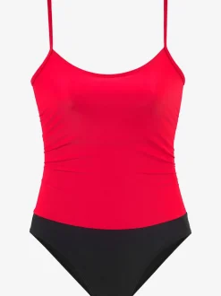 Maillot de bain à bretelles réglables avec motif à pois et gainant