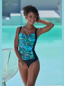 Maillot de bain à bretelles réglables avec motifs graphiques