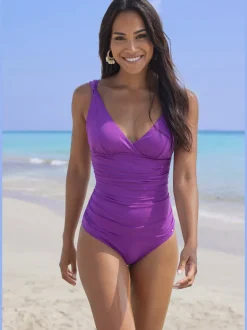 Maillot de bain à col en V avec bonnets souples intégrés
