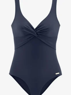 Maillot de bain à col en V avec fronces et bonnets intégrés
