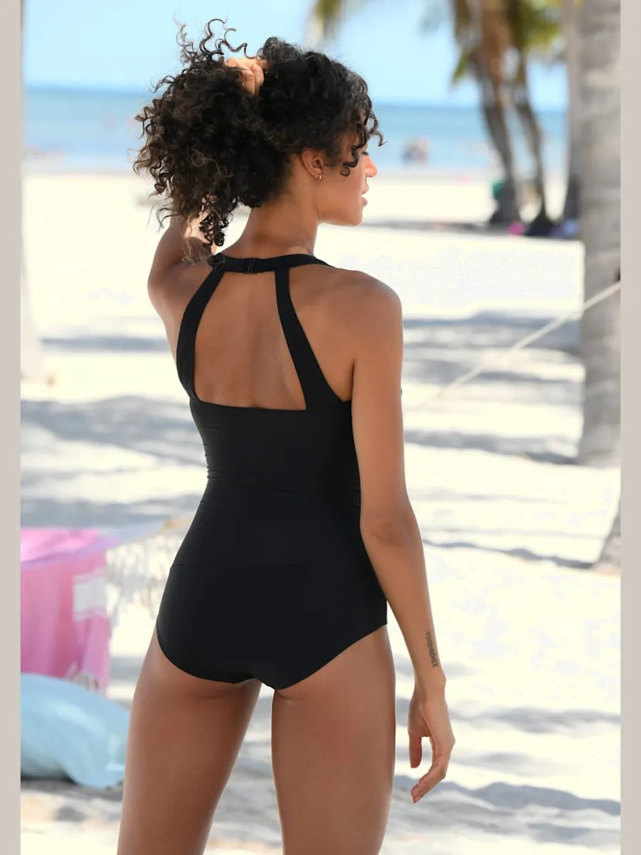 Maillot de bain à col fermé avec bonnets rembourrés