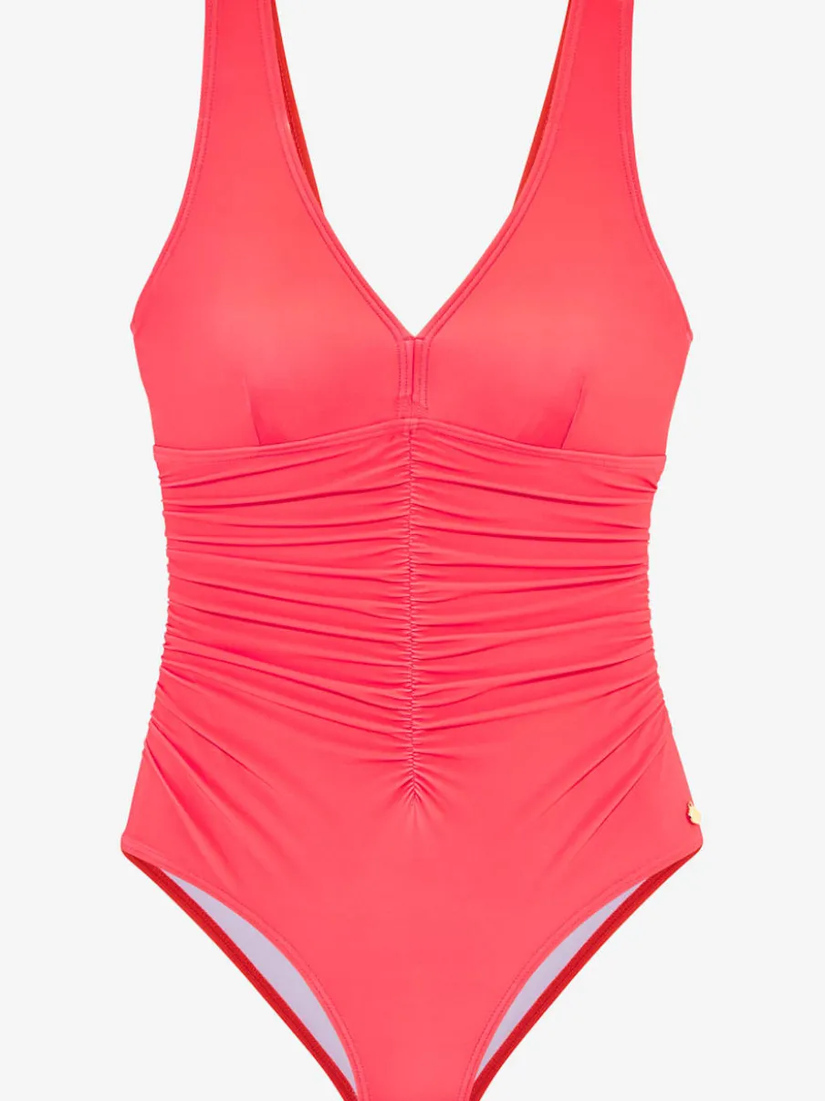 Maillot de bain à décolleté en V avec fronces flatteuses