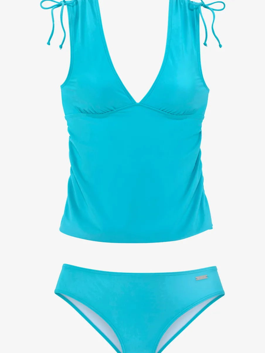 Maillot de bain deux pièces avec bretelles à froncer et bonnets amovibles