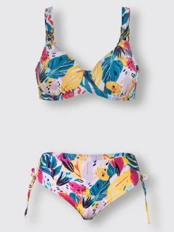 Maillot de bain deux pièces floral avec bretelles réglables