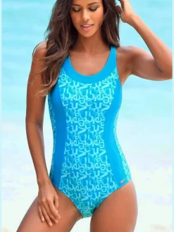 Maillot de bain dos nageur avec empiècements imprimés modernes